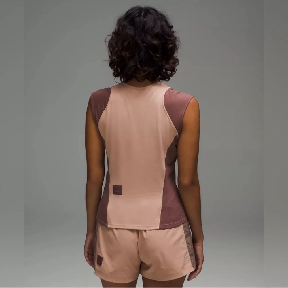 Lululemon Athletica Cap Sleeve Hiking Tank in Beige and Brown